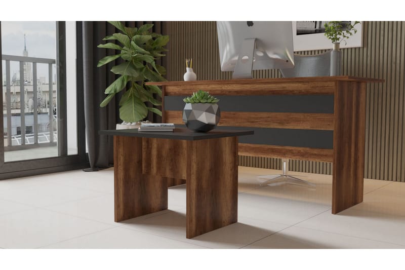 Barrock Sofabord 60 cm - Teak/Antracit - Møbler - Borde - Sofabord