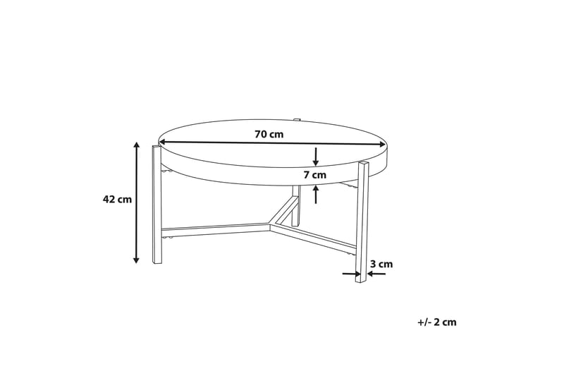 Bonita sofabord 75 cm - Grå - Møbler - Borde - Sofabord