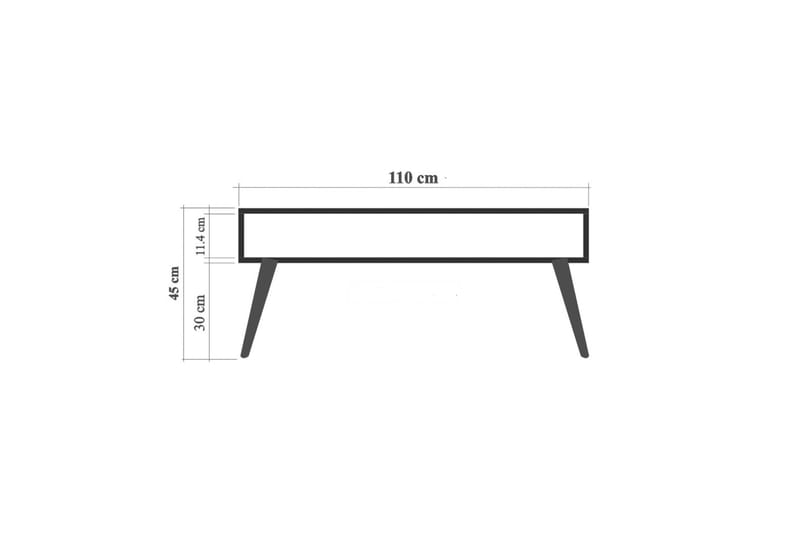 Brokind Sofabord 110 cm med Opbevaringshylde Fugle - Natur - Møbler - Borde - Sofabord