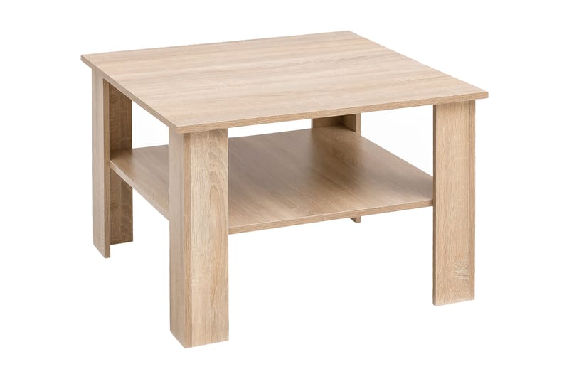 Bulanda Sofabord 60 cm med Opbevaring Hylde - Natur - Semmenfoldeligt bord - Spejlbord - Sofabord - Sofabord med opbevaring - sofabord med hjul - Hæve sænke sofabord