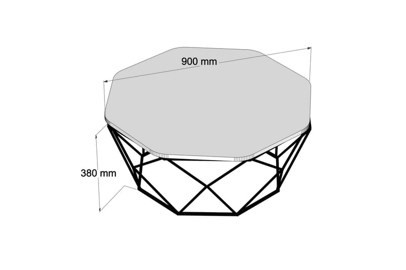 Callear Sofabord 90 cm Kantet - Grå/Sort - Møbler - Borde - Sofabord