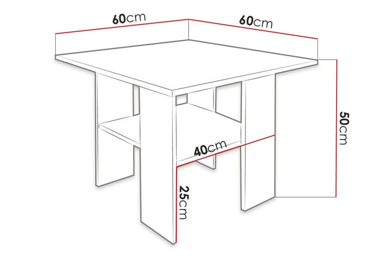 Carnew Sofabord 60 cm - Hvid - Møbler - Borde - Sofabord