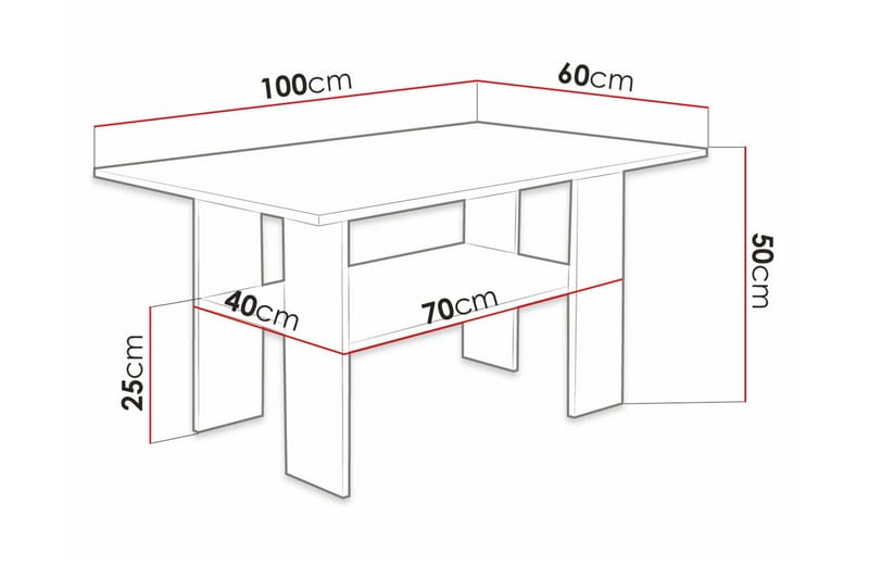 Carnew Sofabord 60 cm - Hvid - Møbler - Borde - Sofabord