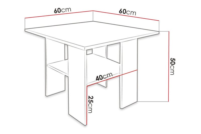 Carnew Sofabord 60 cm - Sort - Møbler - Borde - Sofabord