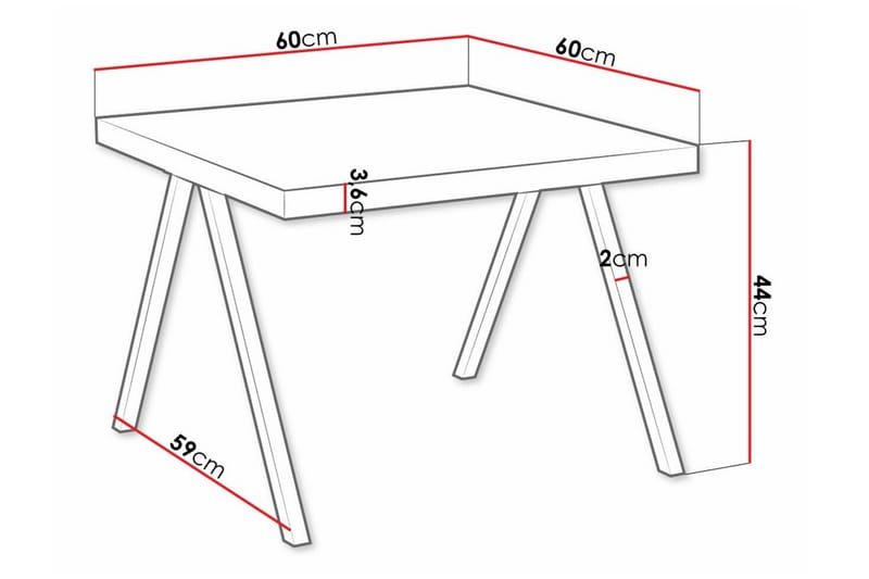 Clogsville Sofabord 60 cm - Sort - Møbler - Borde - Sofabord