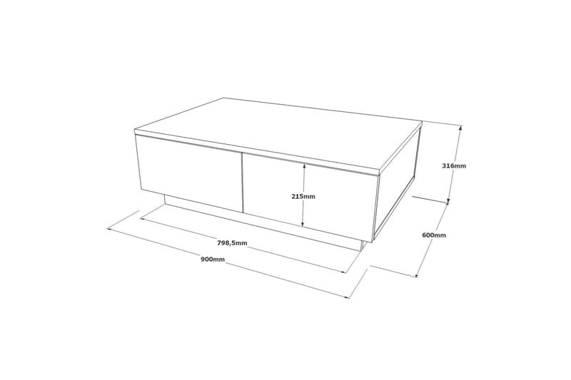 Cranner Sofabord 90 cm - Sølv/Antracit - Møbler - Borde - Sofabord