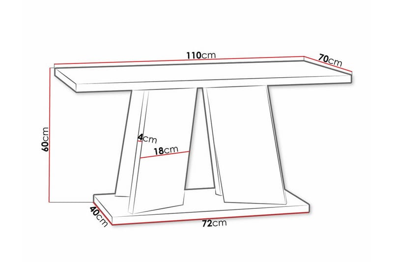 Denogal Sofabord 70 cm - Hvid - Møbler - Borde - Sofabord