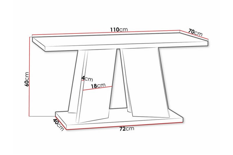 Denogal Sofabord 70 cm - Hvid - Møbler - Borde - Sofabord