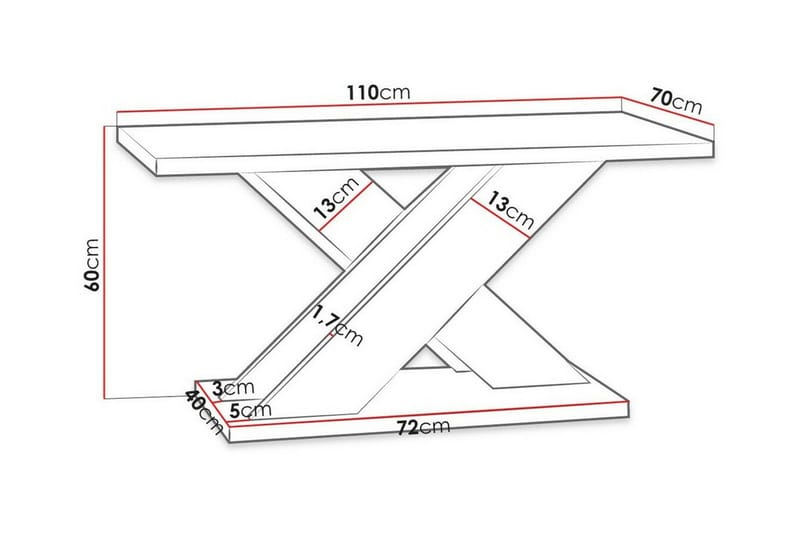 Denogal Sofabord 70 cm - Hvid - Møbler - Borde - Sofabord