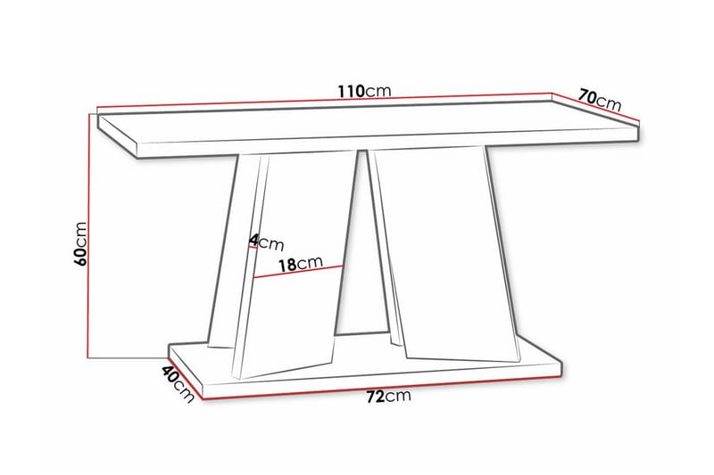 Denogal Sofabord 70 cm - Sort - Møbler - Borde - Sofabord