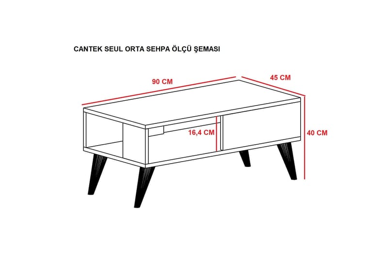 Ergene Sofabord 90x40x90 cm - Brun - Møbler - Borde - Sofabord