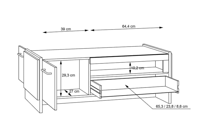 Gevgelija Sofabord 117 cm - Brun/Sort - Møbler - Borde - Sofabord