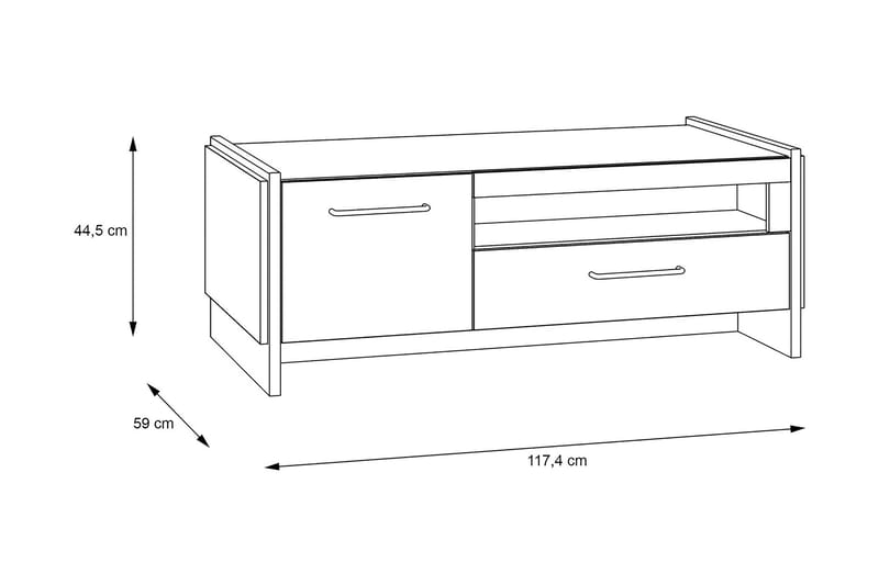 Gevgelija Sofabord 117 cm - Brun/Sort - Møbler - Borde - Sofabord