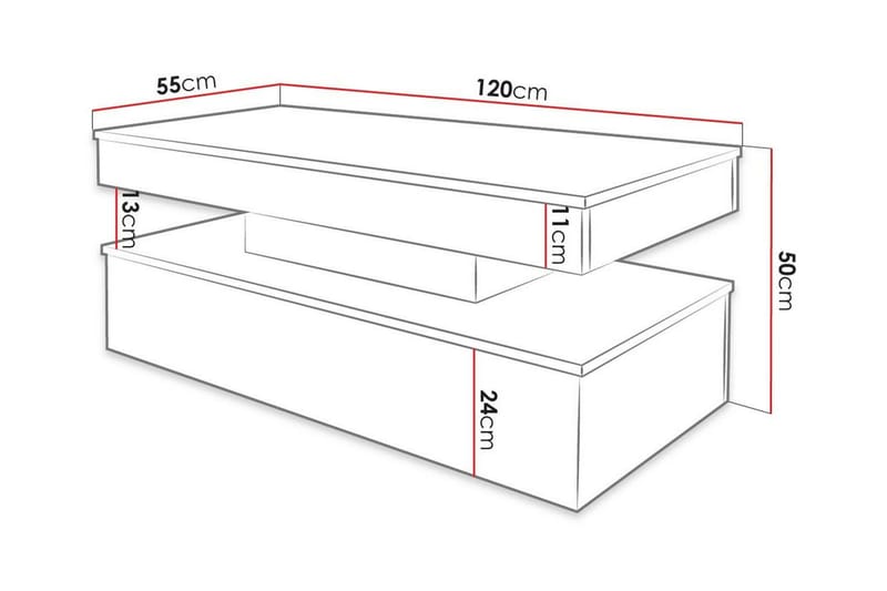 Glenndale Sofabord 55 cm - Hvid - Møbler - Borde - Sofabord