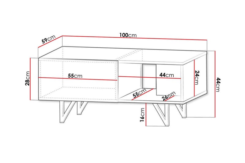 Glenndale Sofabord 59 cm - Hvid - Møbler - Borde - Sofabord