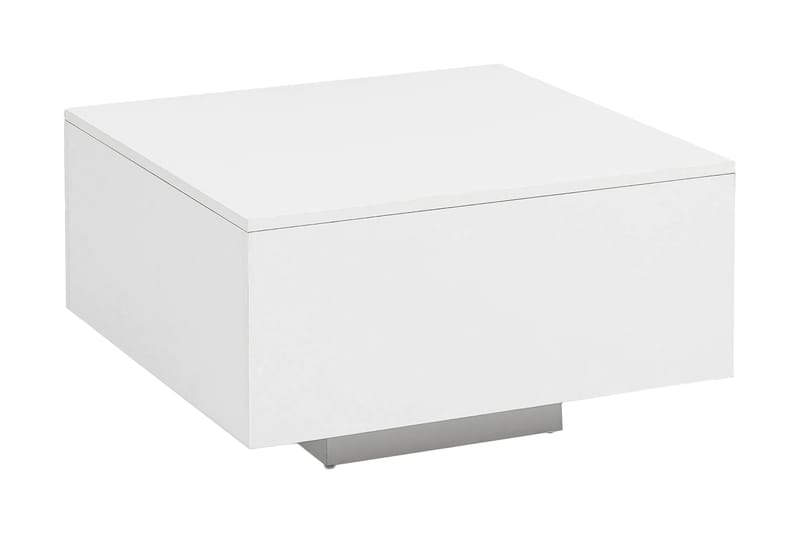 Golnick Sofabord 60 cm med Opbevaring - Hvid - Sofabord - Semmenfoldeligt bord - Spejlbord - Sofabord med opbevaring - sofabord med hjul - Hæve sænke sofabord