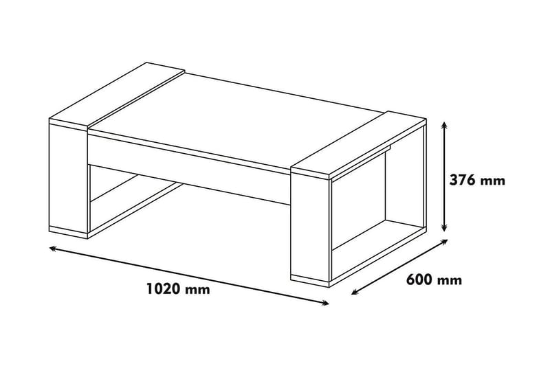 Hovdane Sofabord 102 cm - Brun/Hvid - Møbler - Borde - Sofabord
