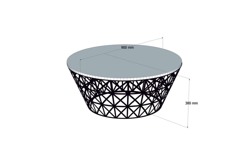 Hovdane Sofabord 90 cm Rundt Smallere - Brun/Sort - Møbler - Borde - Sofabord