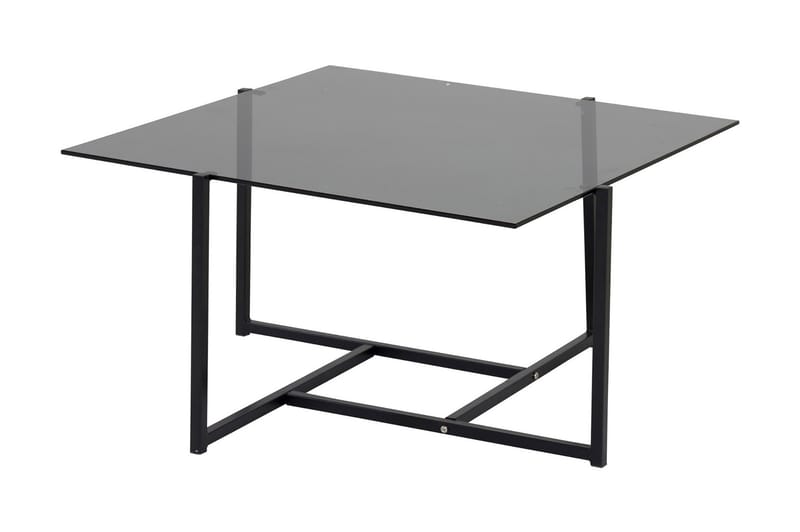 Hybrid Sofabord 80 cm Røget Glas - Sort/Grå - Møbler - Borde - Sofabord