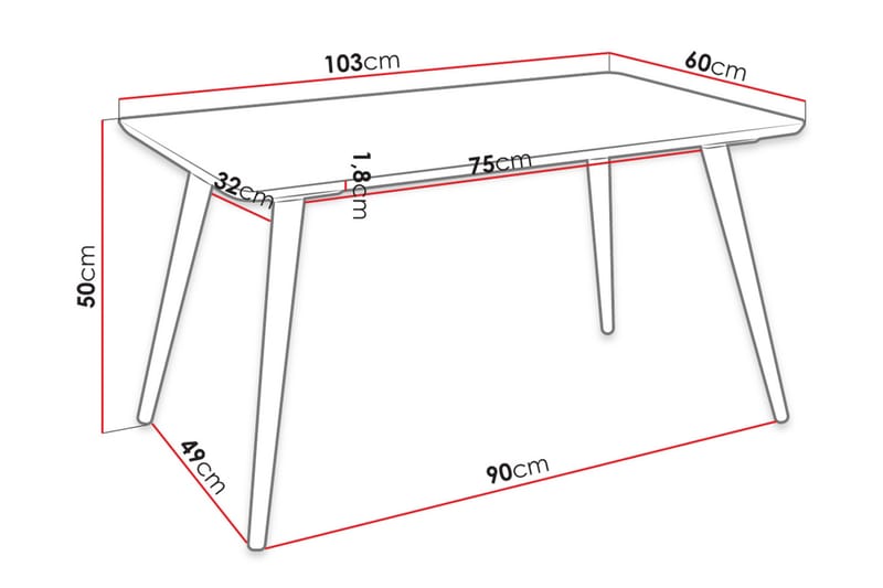 Ingram Sofabord Rektangulær Sort - Sofabord - Semmenfoldeligt bord - Spejlbord - Sofabord med opbevaring - sofabord med hjul - Hæve sænke sofabord