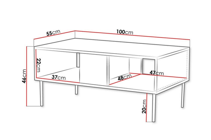 Juniskär Sofabord 55 cm - Valnød finér - Møbler - Borde - Sofabord