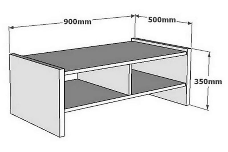 Jysaiah Sofabord 90 cm med Opbevaring Hylder - Hvid - Møbler - Borde - Sofabord