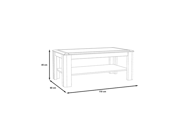 Kalabaka Sofabord 110 cm - Brun/Hvid - Møbler - Borde - Sofabord