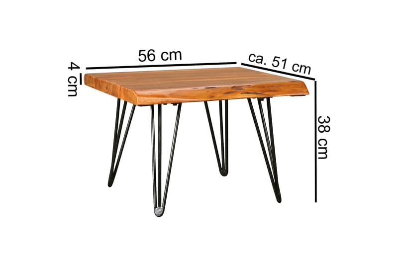 Kezia Sofabord 56 cm - Massivt Træ/Sort - Møbler - Borde - Sofabord