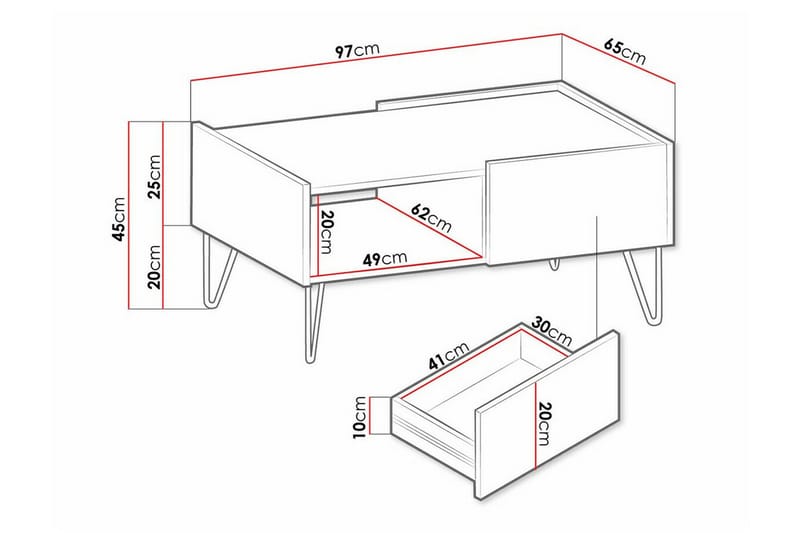 Klinkerville Sofabord 65 cm - Grafit - Møbler - Borde - Sofabord