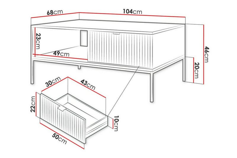 Klinkerville Sofabord 68 cm - Hvid - Møbler - Borde - Sofabord