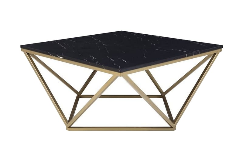 Kubsch sofabord sort marmor mønster - Sort - Sofabord - Semmenfoldeligt bord - Spejlbord - Sofabord med opbevaring - sofabord med hjul - Hæve sænke sofabord