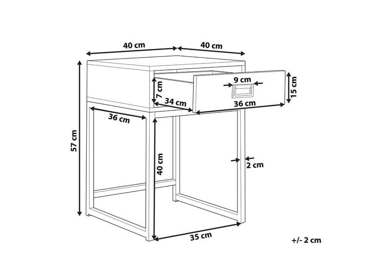 Largona Sofabord 40 cm - Sort - Sofabord