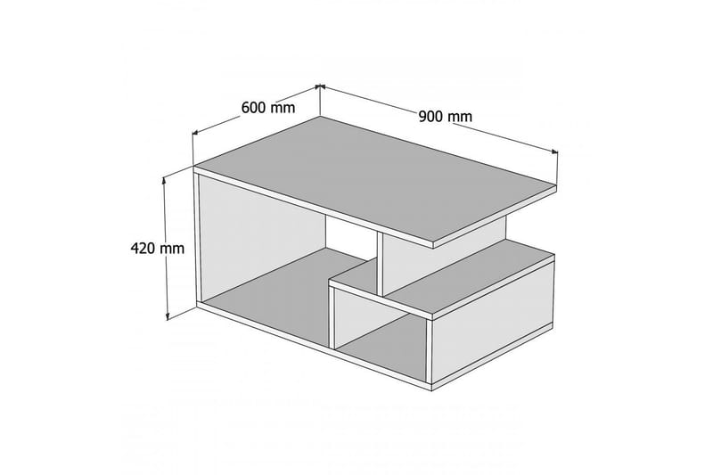 Leluard Sofabord 90x54x90 cm - Hvid - Møbler - Borde - Sofabord