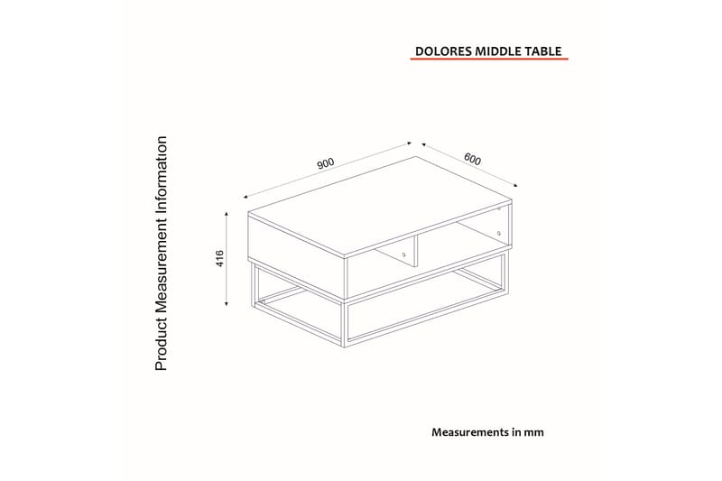 Lemelerveld Kaffe Sofabord 90 cm - Natur / antracit - Møbler - Borde - Sofabord