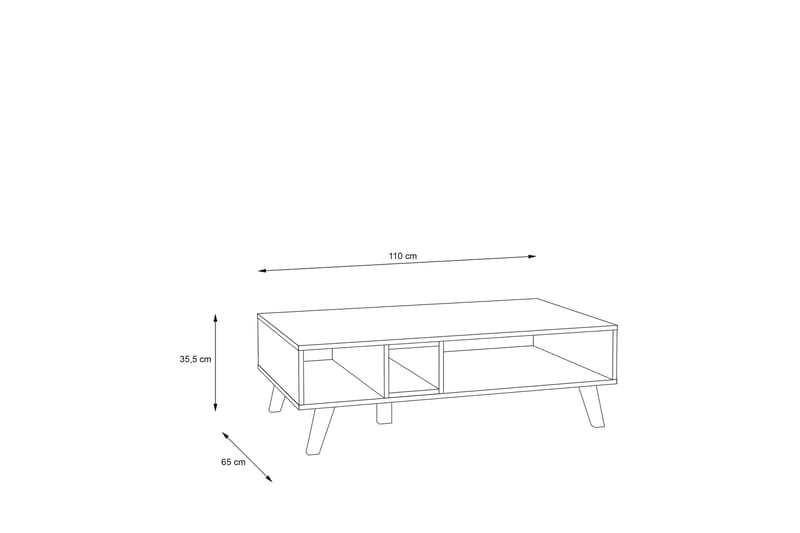 Lipovac Sofabord 110 cm med Opbevaring Hylde - Brun/Sort - Møbler - Borde - Sofabord