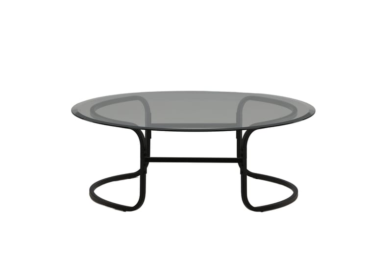 Lomari Sofabord 110 cm Rundt - Sort - Sofabord - Semmenfoldeligt bord - Spejlbord - Sofabord med opbevaring - sofabord med hjul - Hæve sænke sofabord