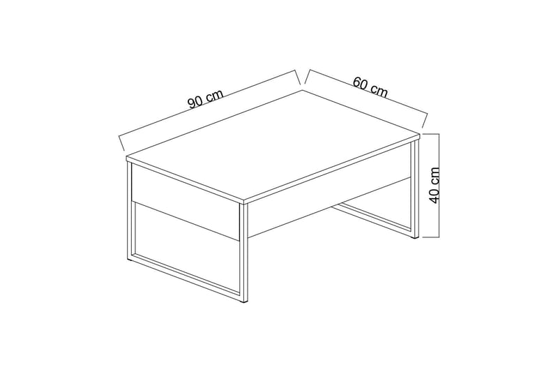 Luxe Sofabord 90x40 cm Brun/Sort - Møbler - Borde - Sofabord