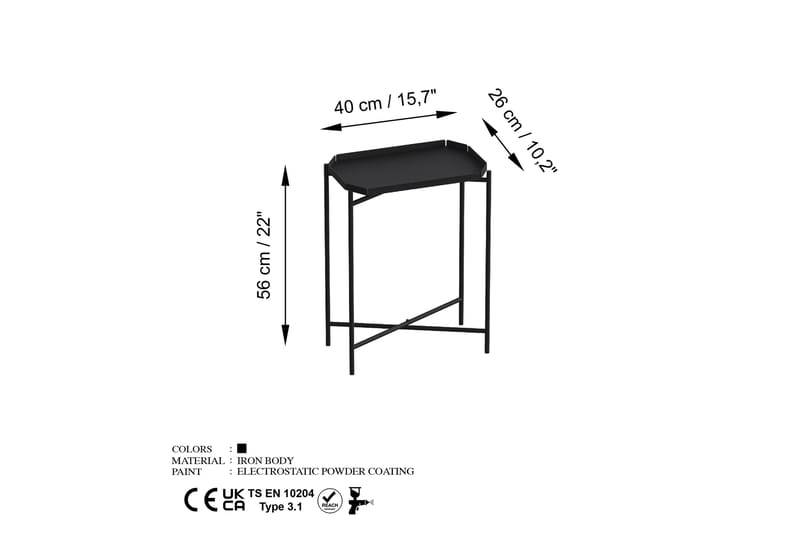 Mamta Sofabord 26 cm - Sort - Møbler - Borde - Sofabord