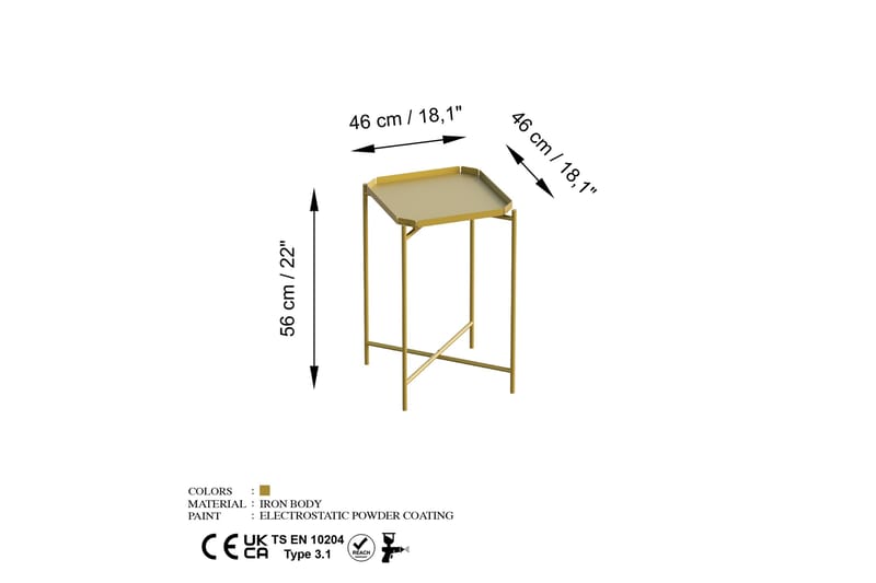 Mamta Sofabord 46 cm - Guld - Møbler - Borde - Sofabord