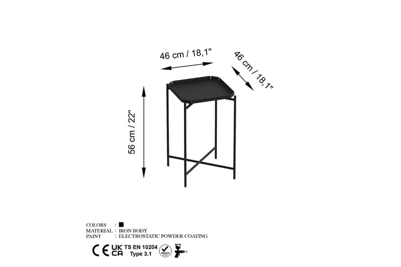 Mamta Sofabord 46 cm - Sort - Møbler - Borde - Sofabord