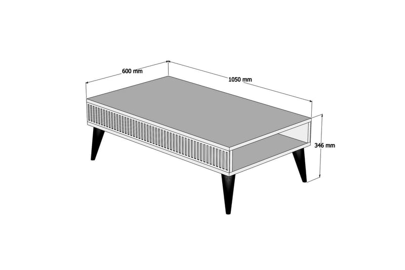 Millay Sofabord 105 cm med Opbevaring Hylde - Valnøddebrun - Møbler - Borde - Sofabord