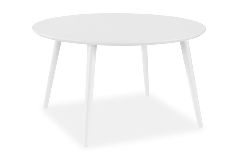 Milo Sofabord 90 cm Rundt - Hvid - Sofabord - Semmenfoldeligt bord - Spejlbord - Sofabord med opbevaring - sofabord med hjul - Hæve sænke sofabord