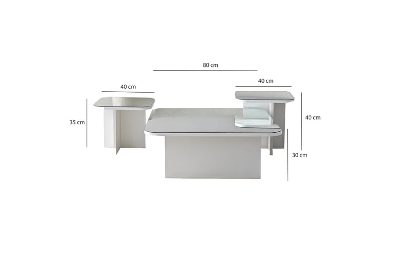 Moosonee Sofabord 80 cm - Hvid - Møbler - Borde - Sofabord