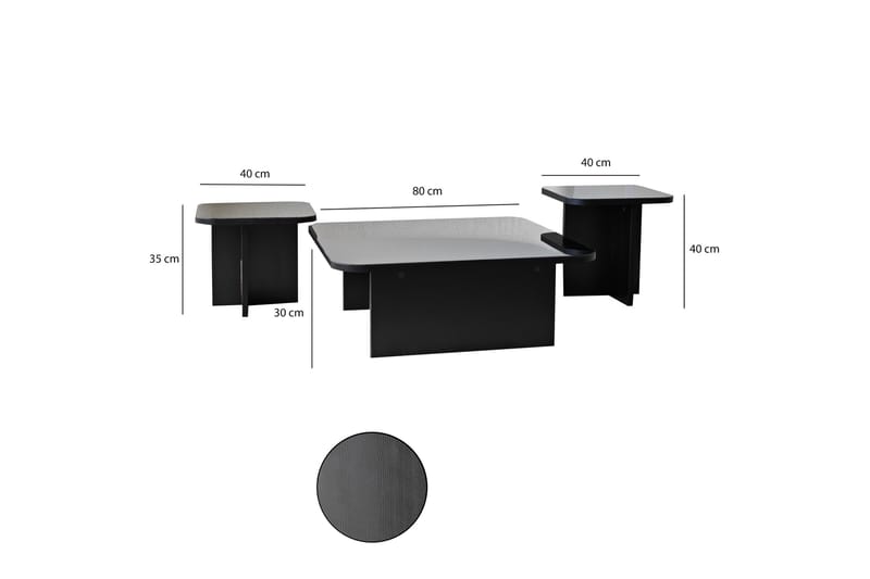 Moosonee Sofabord 80 cm - Sort - Møbler - Borde - Sofabord