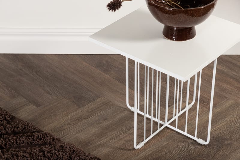 Namikaze Sofabord 40x40x40 cm - Hvid - Sofabord - Semmenfoldeligt bord - Spejlbord - Sofabord med opbevaring - sofabord med hjul - Hæve sænke sofabord