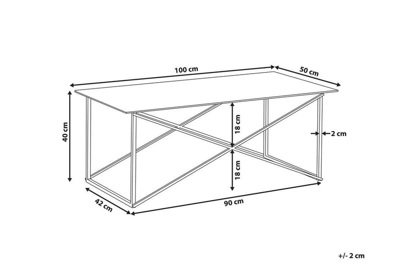 Nod Sofabord 100 cm Marmormønster - Hvid/Guld - Møbler - Borde - Sofabord