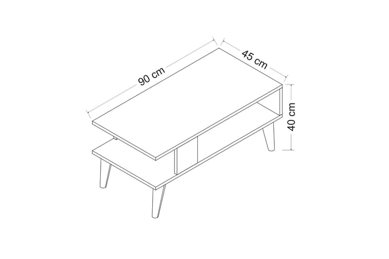 Palgrave Sofabord 90x40x90 cm - Sort/Hvid - Møbler - Borde - Sofabord