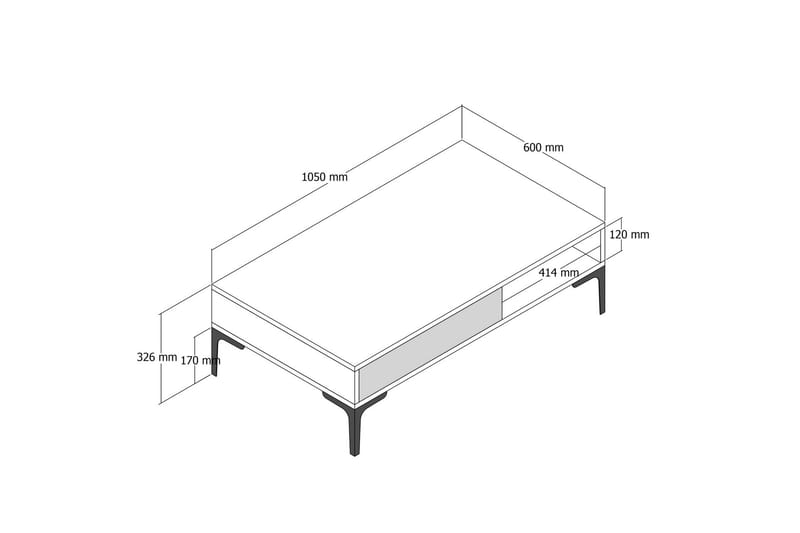 Poko Sofabord 105x32,6x105 cm - Brun - Møbler - Borde - Sofabord