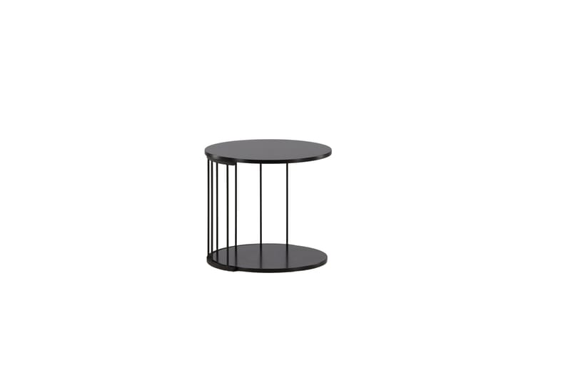 Rajadell Sofabord 50 cm Rund - Sort - Sofabord - Semmenfoldeligt bord - Spejlbord - Sofabord med opbevaring - sofabord med hjul - Hæve sænke sofabord