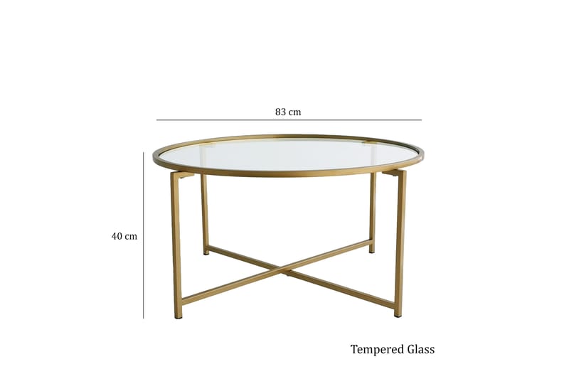 Rowman Sofabord 83 cm Rundt - Guld - Møbler - Borde - Sofabord